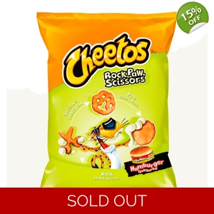 Frito Lay Cheetos Rock, Paw, Scissors Hamburger 85g Bag